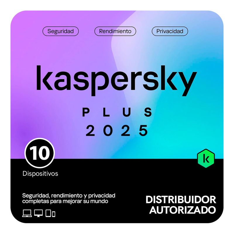 KASPERSKY - Antivirus Kaspersky Plus 10 Dispositivo 1 Año