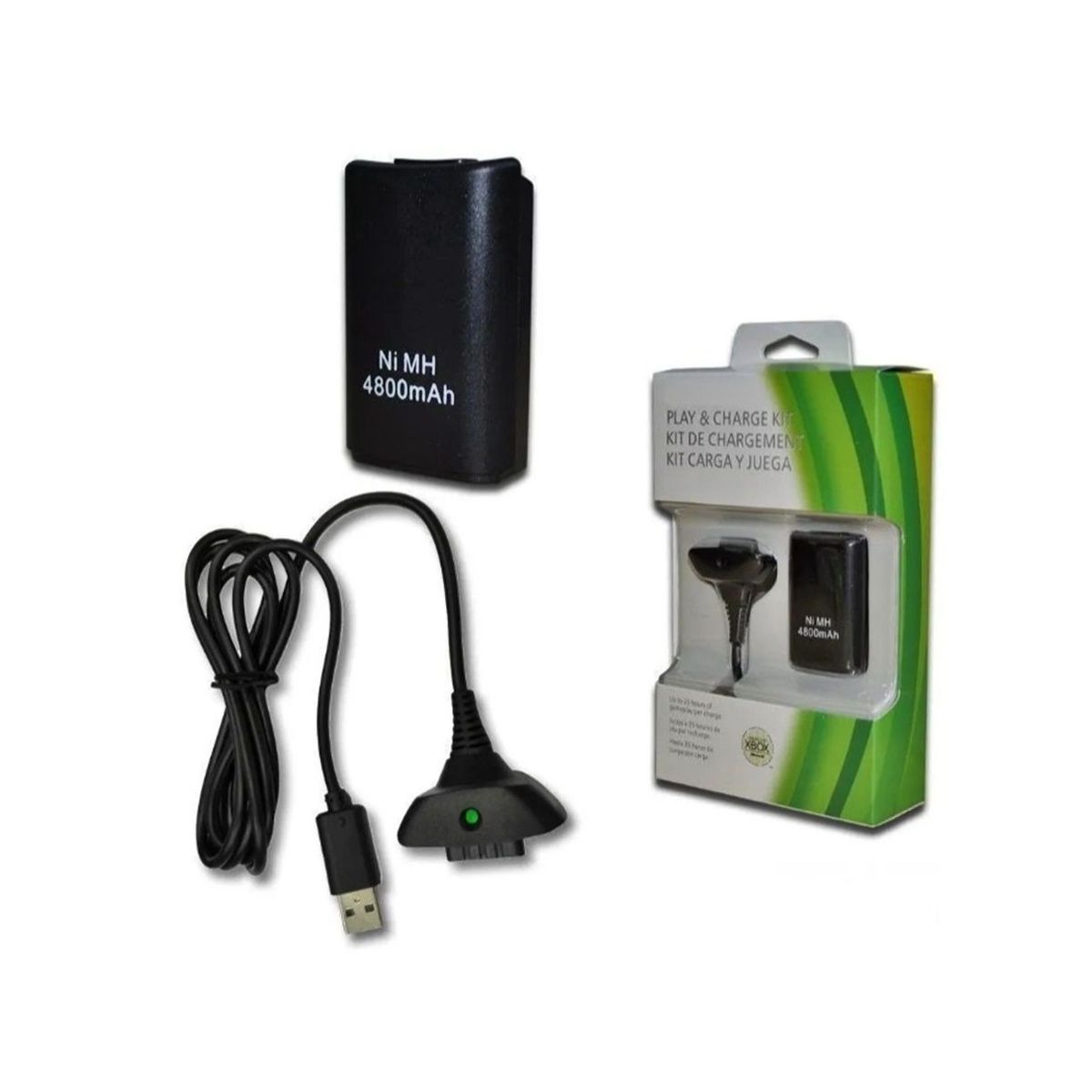 GENERICO - Kit De Carga Y Juega Para Xbox 360