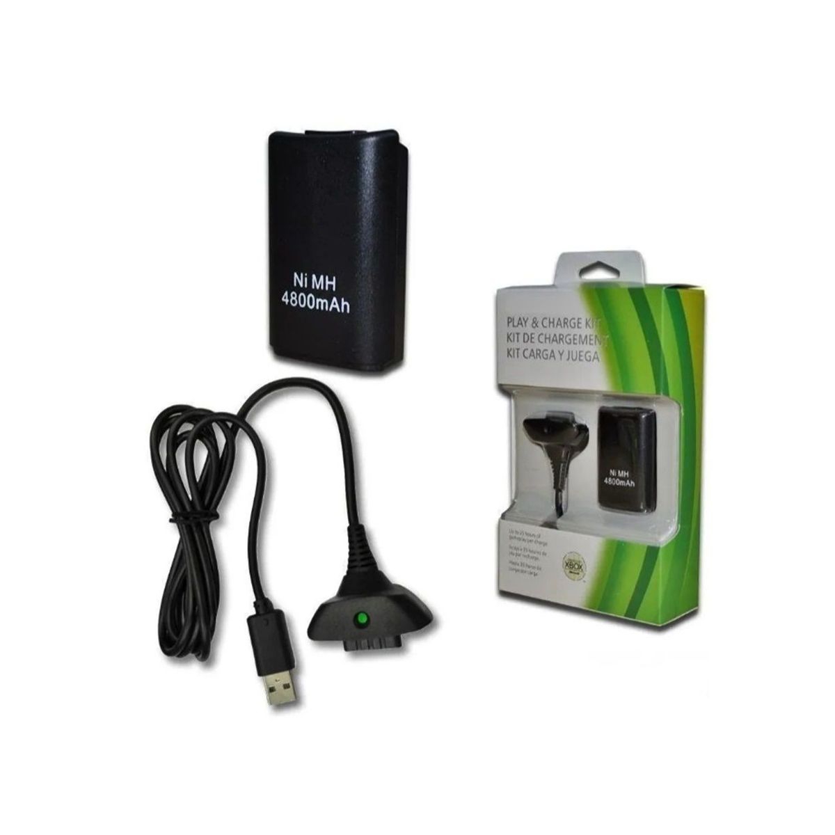 GENERICO - Kit De Carga Y Juega Para Xbox 360