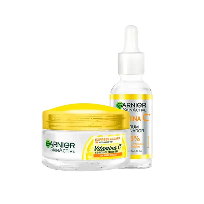 GARNIER - Kit Crema Gel Express Aclara  Serum Vita C
