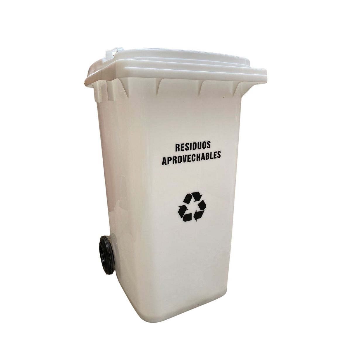 TRIPLE CLEAN - Contenedor de basura de 240 litros blanco