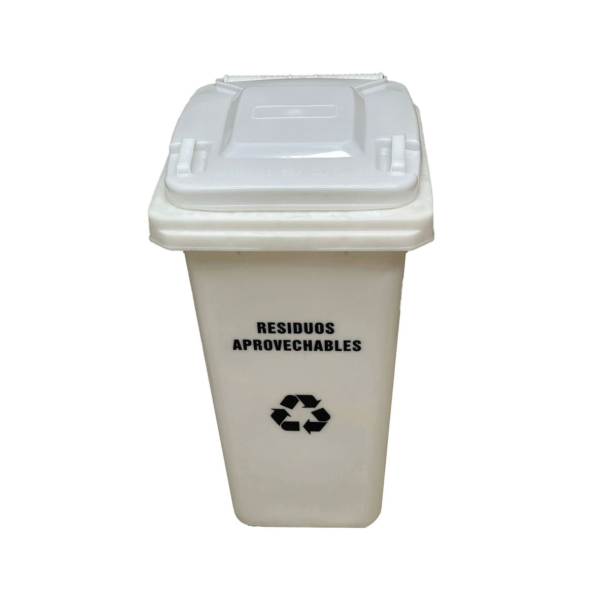 TRIPLE CLEAN - Contenedor de basura de 240 litros blanco