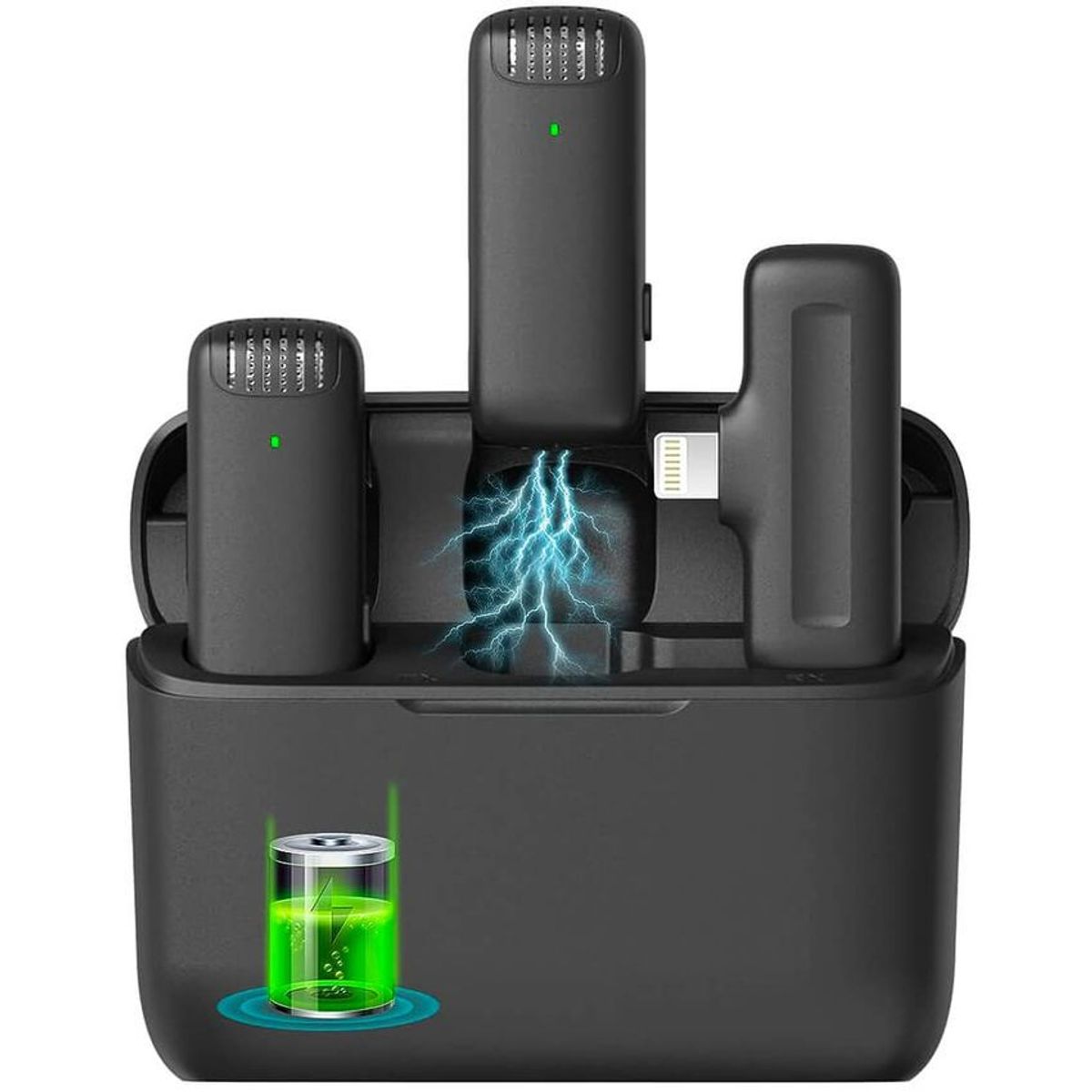 ULANZI - Micrófonos inalámbricos ulanzi j12 dual lightning para iphone - negro