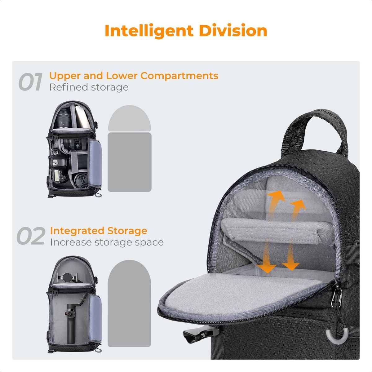 K&F CONCEPT - Maleta Profesional KF 10L KF13.141 Impermeable Comoda de transportar uso diario y discreto