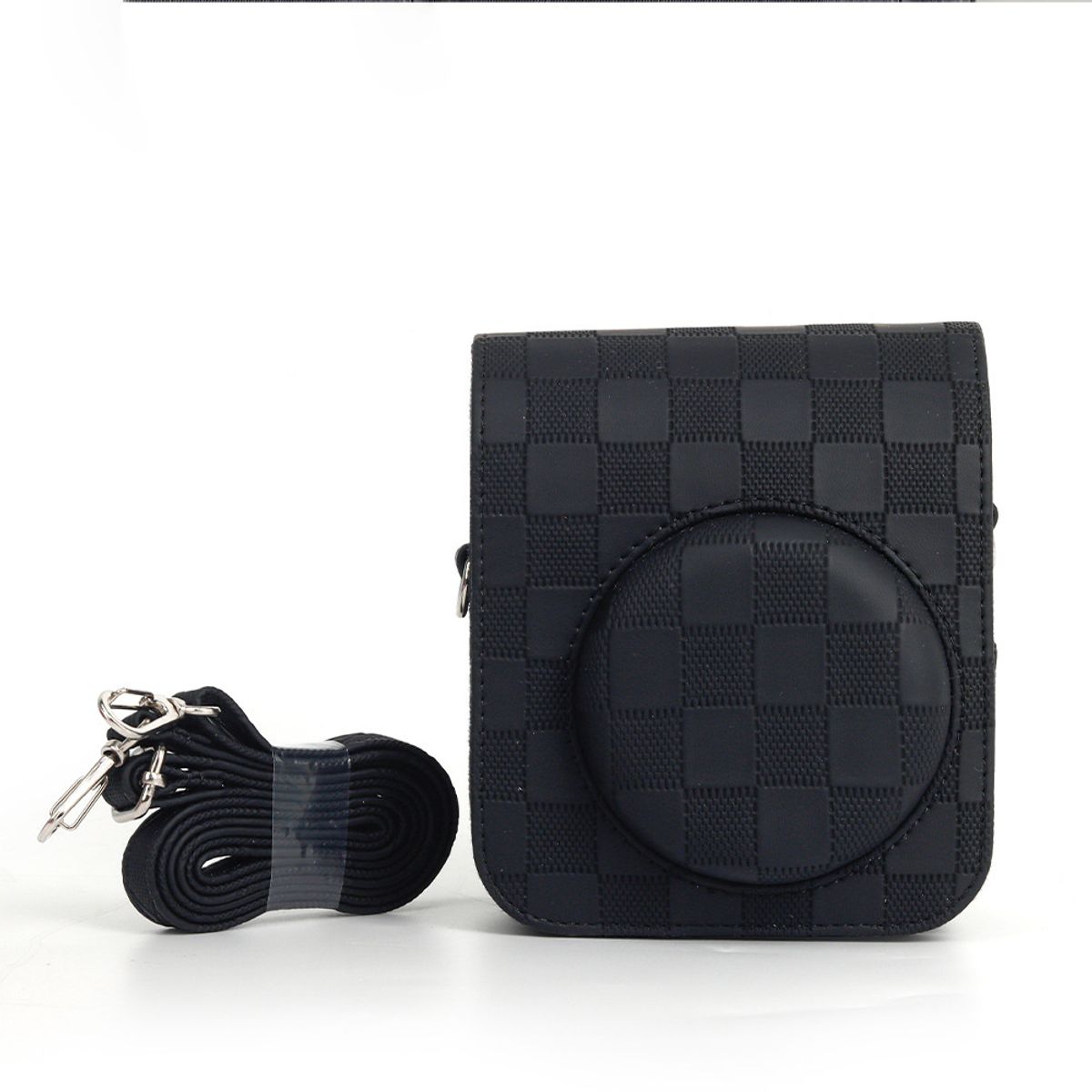 GENERICO - Estuche para Cámara Fujifilm Instax Mini 12 - Cuadros Negro