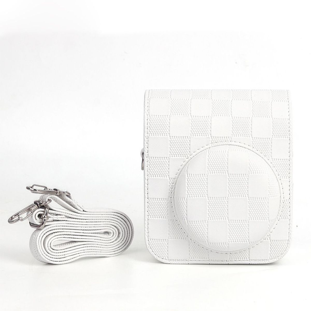 GENERICO - Estuche para Cámara Fujifilm Instax Mini 12 - Cuadros  Blanco