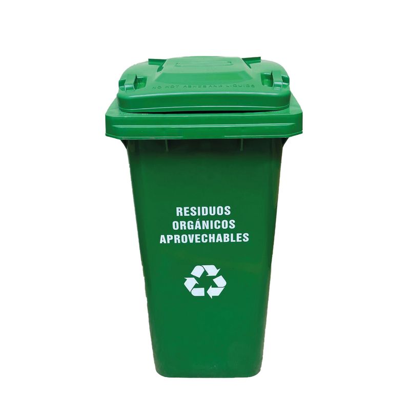TRIPLE CLEAN - Contenedor de basura de 240 litros verde