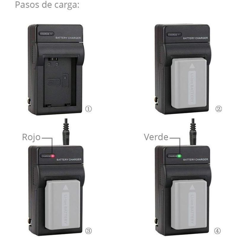 GENERICO - Cargador np-fw50 para sony a6000 a6300 a7 a7ii a7sii a7s2 a7r a55 a500