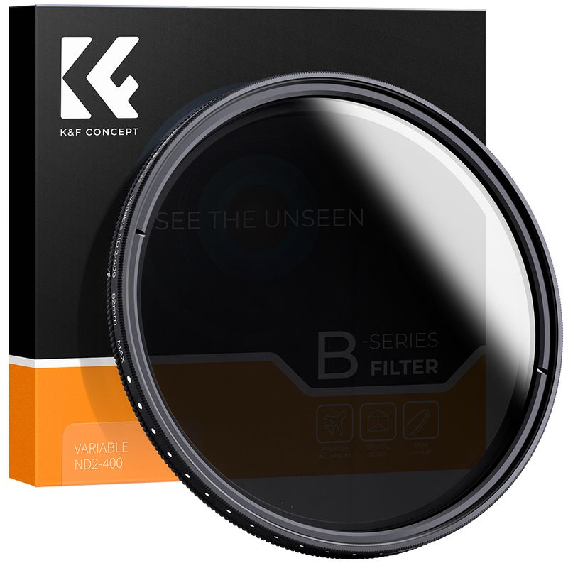 K&F CONCEPT - Filtro nd para lentes canon densidad neutra variable 2-400 58mm