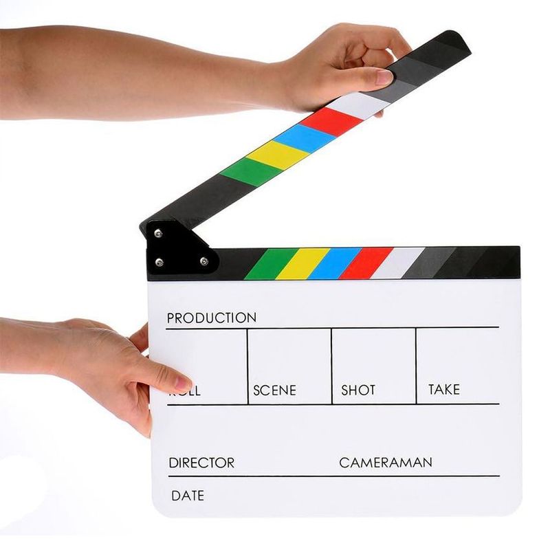 GENERICO - Claqueta acrílica clapboard magnética para videos borrable