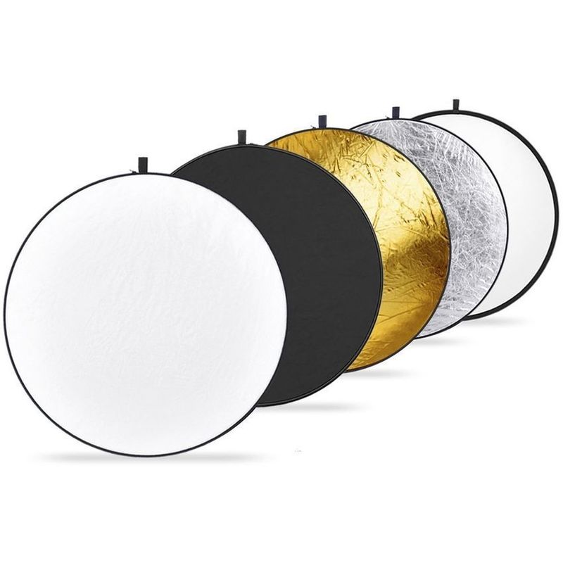 NEEWER - Reflector portátil redondo (5 en 1) para estudio fotográfico 60 cm.