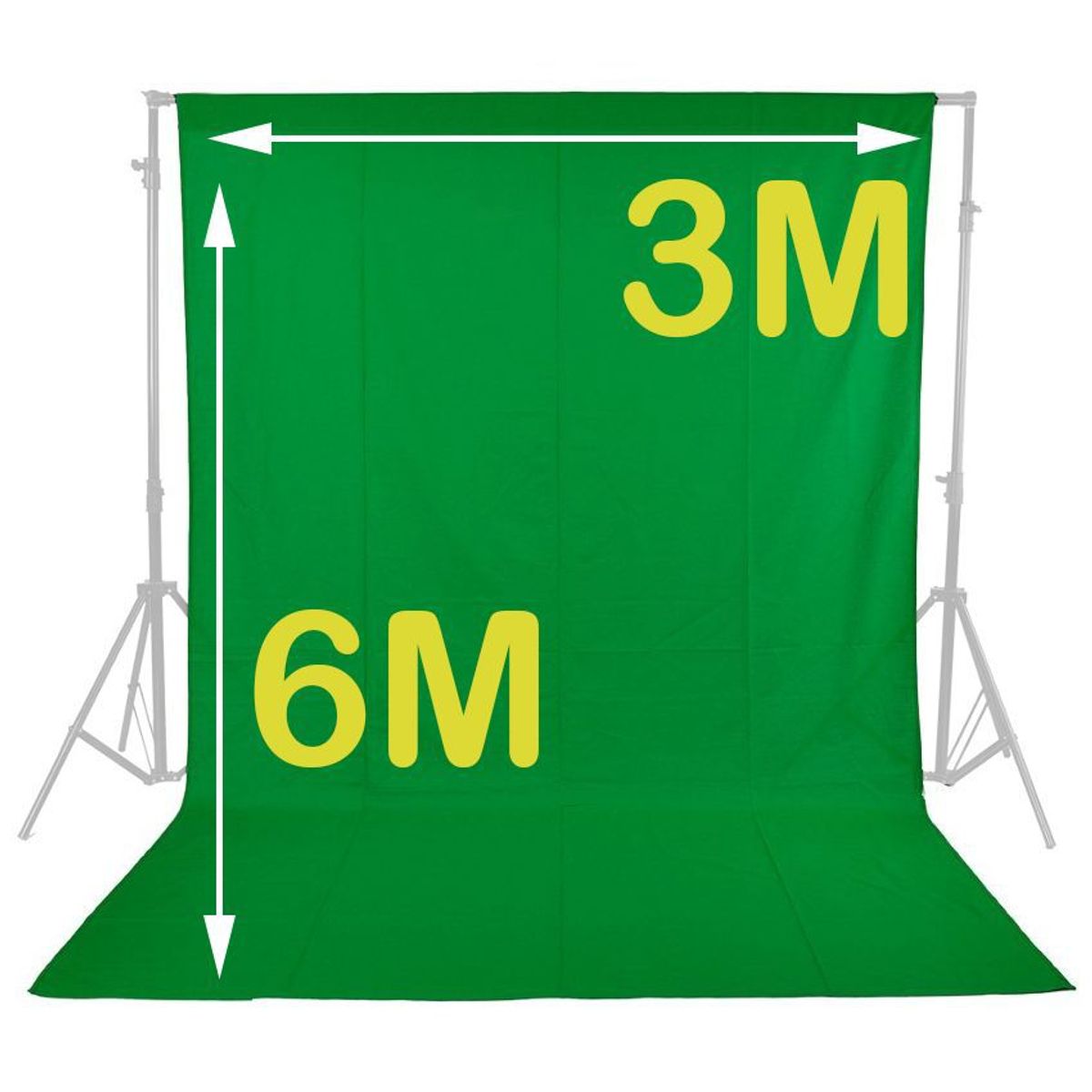 GENERICO - Telón verde chromakey para fondo de estudio fotográfico 3m x 6m