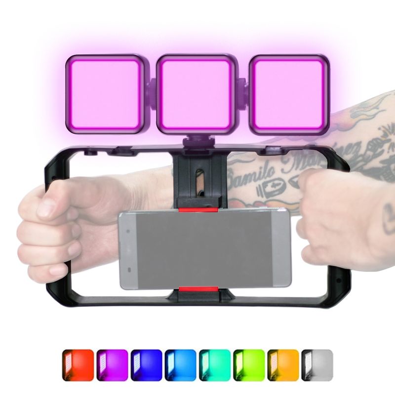 ULANZI - Estabilizador Jaula para Smartphone 3 Luces LED RGB foto tatuajes