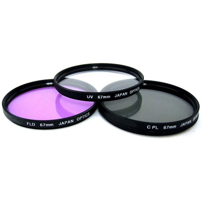 XIT PHOTO - Kit de 3 filtros uv, fld, cpl - polarizado 67mm para canon nikon