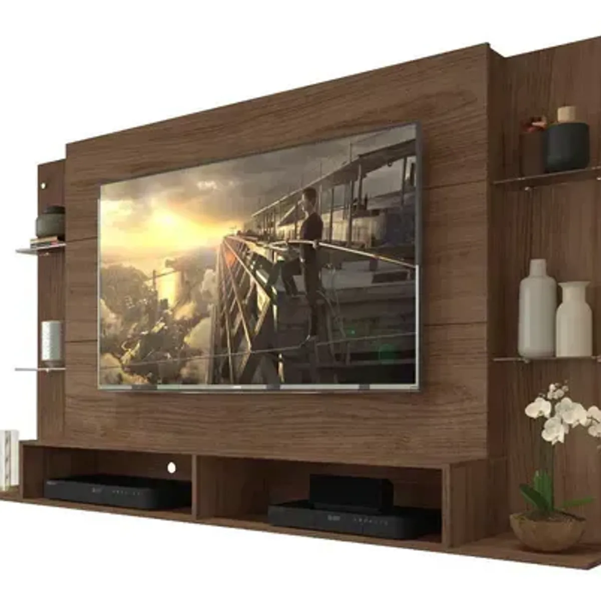 GENERICO - Panel De TV Braga Para Tv De Hasta 60 Pulgadas Color Marrón