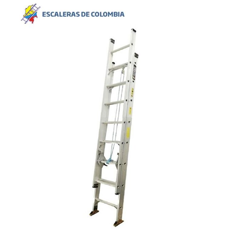 ESCALERAS DE COLOMBIA - Escalera Certificada Tipo Extensión En Aluminio De 16 Pasos / 5.00 Mts 136kg