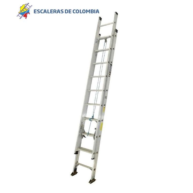 ESCALERAS DE COLOMBIA - Escalera Certificada Tipo Extensión En Aluminio De 20 Pasos / 6.00Mts 136kg