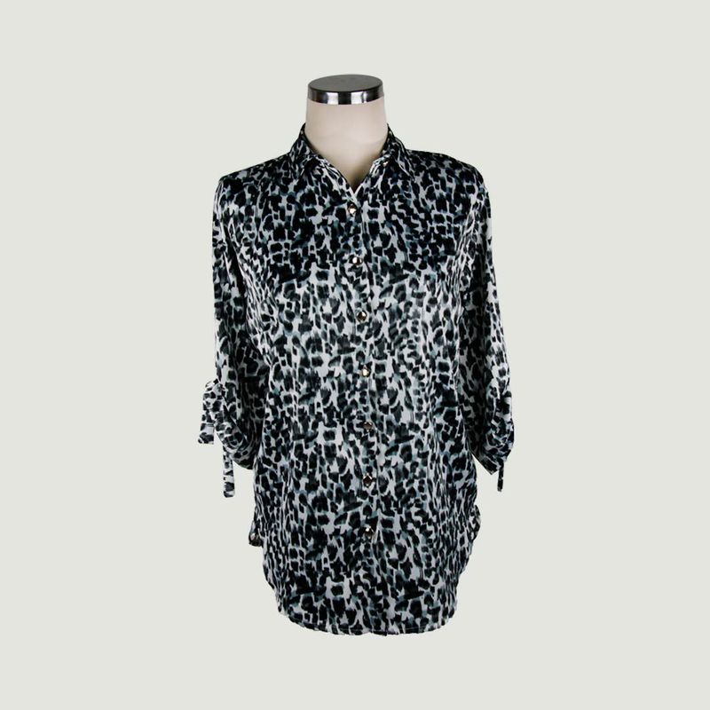 L Y H - Blusa Para Mujer Manga 3/4 Gris Oscuro Marca L&H