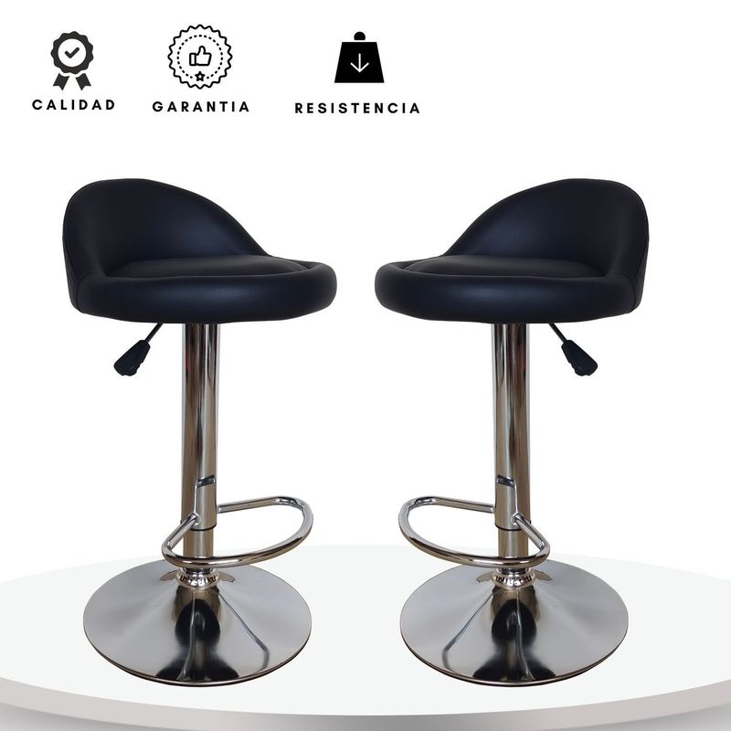 EKONOMODO COLOMBIA - Silla de bar frizz negra set X2