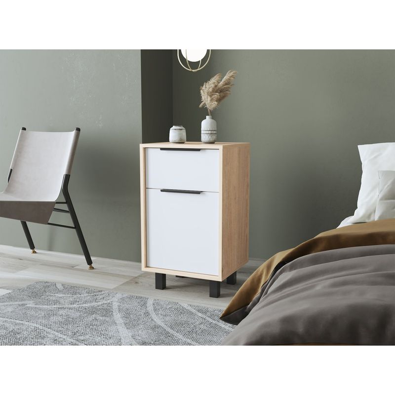 RTA MUEBLES - Velador kaia z-41 rovere + blanco m rta muebles mrb 7850