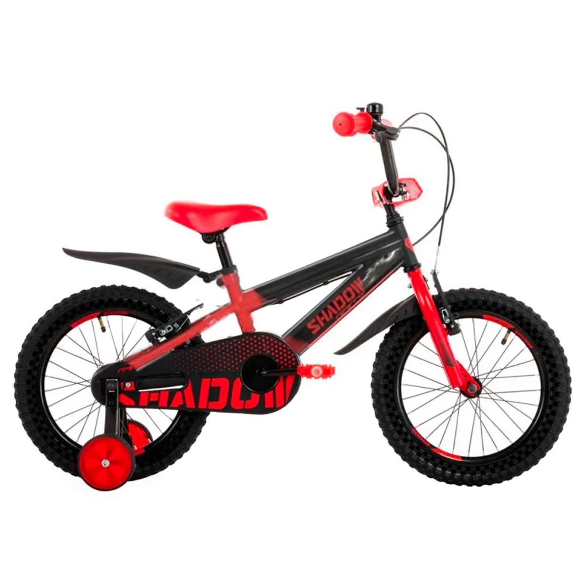 GW - Bicicleta para niños rin 16 gw 4 a 6 años Shadow Negro Rojo