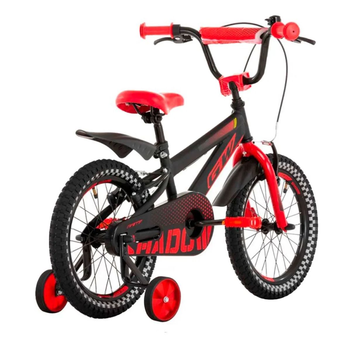 GW - Bicicleta para niños rin 16 gw 4 a 6 años Shadow Negro Rojo