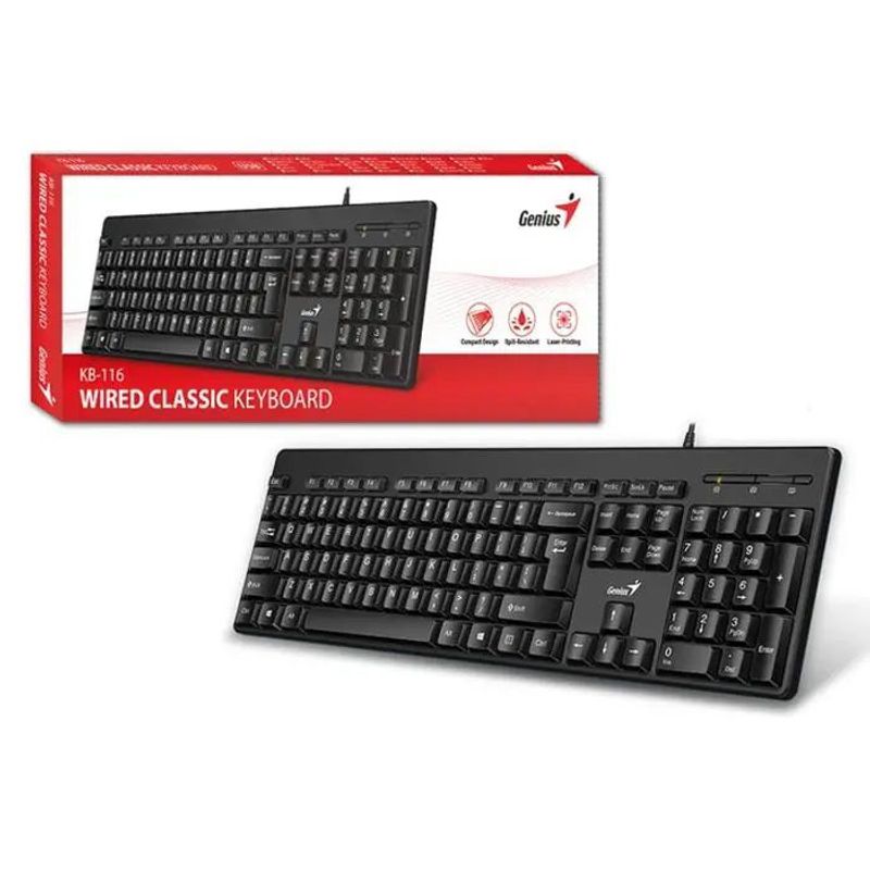 GENIUS - Teclado Clasico Genius KB-116 Alambrico Español