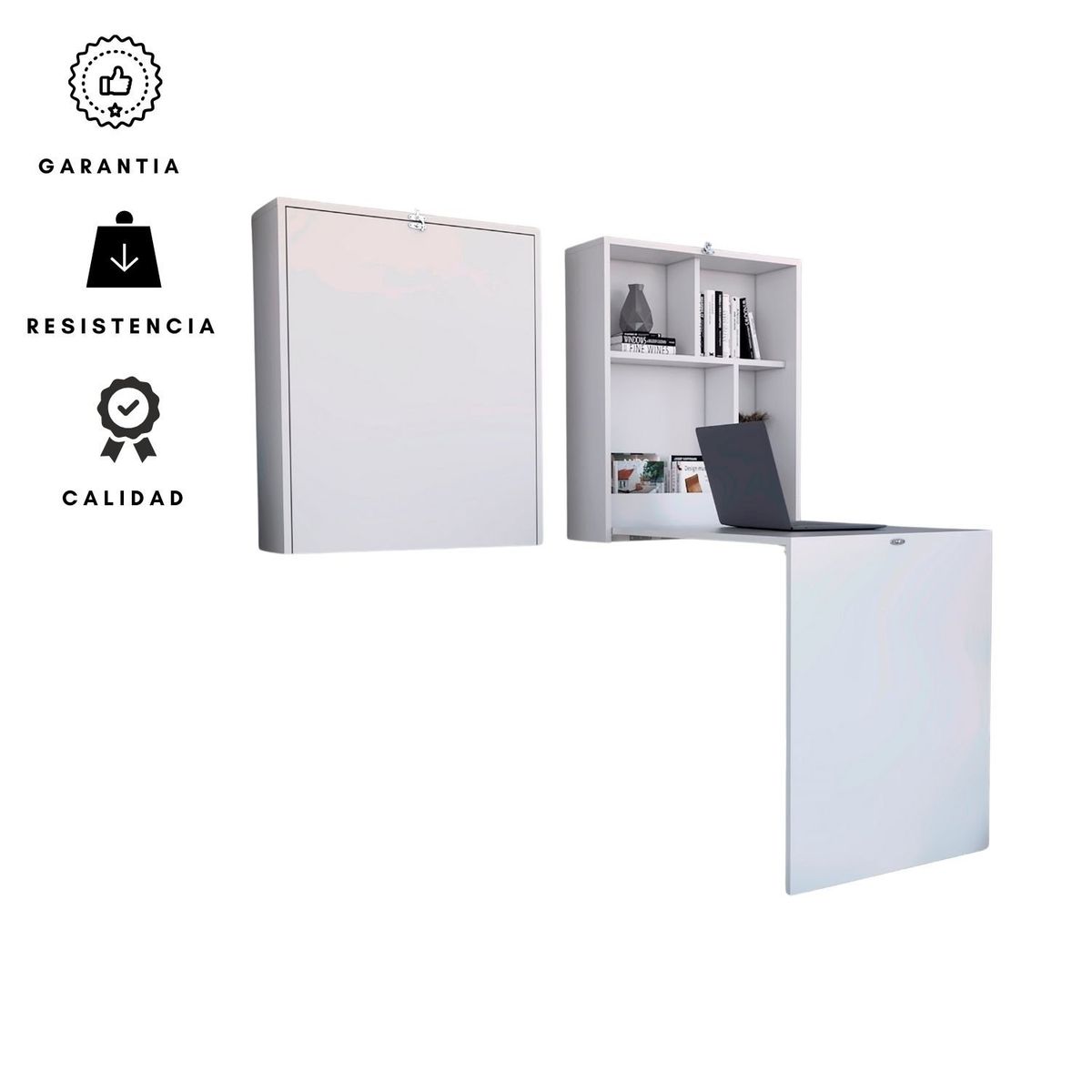 EKONOMODO COLOMBIA - Escritorio Plegable De Pared Plano Blanco