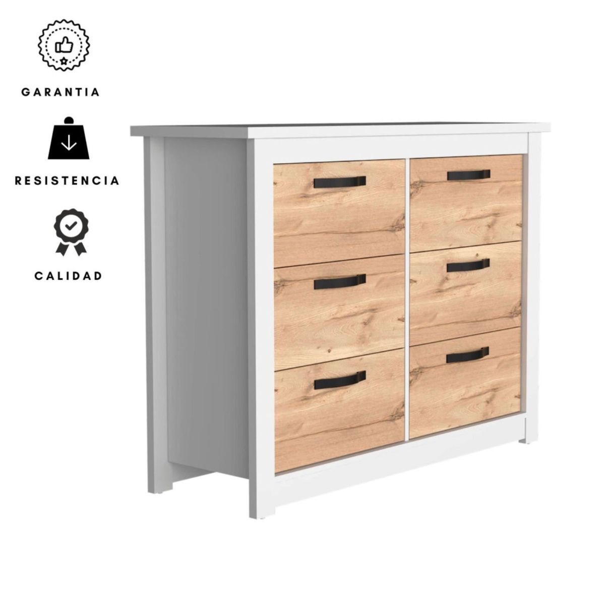 EKONOMODO COLOMBIA - Mueble comoda 6 cajones charlot duna blanca