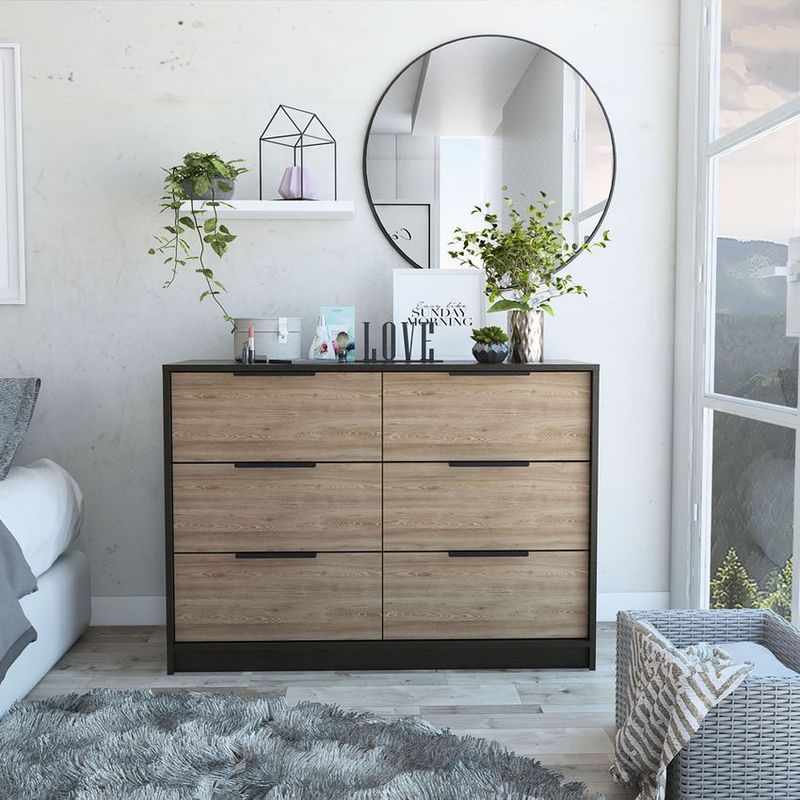 RTA MUEBLES - Comoda 4 cajones kaia wengue+miel  rta muebles cwm 5010