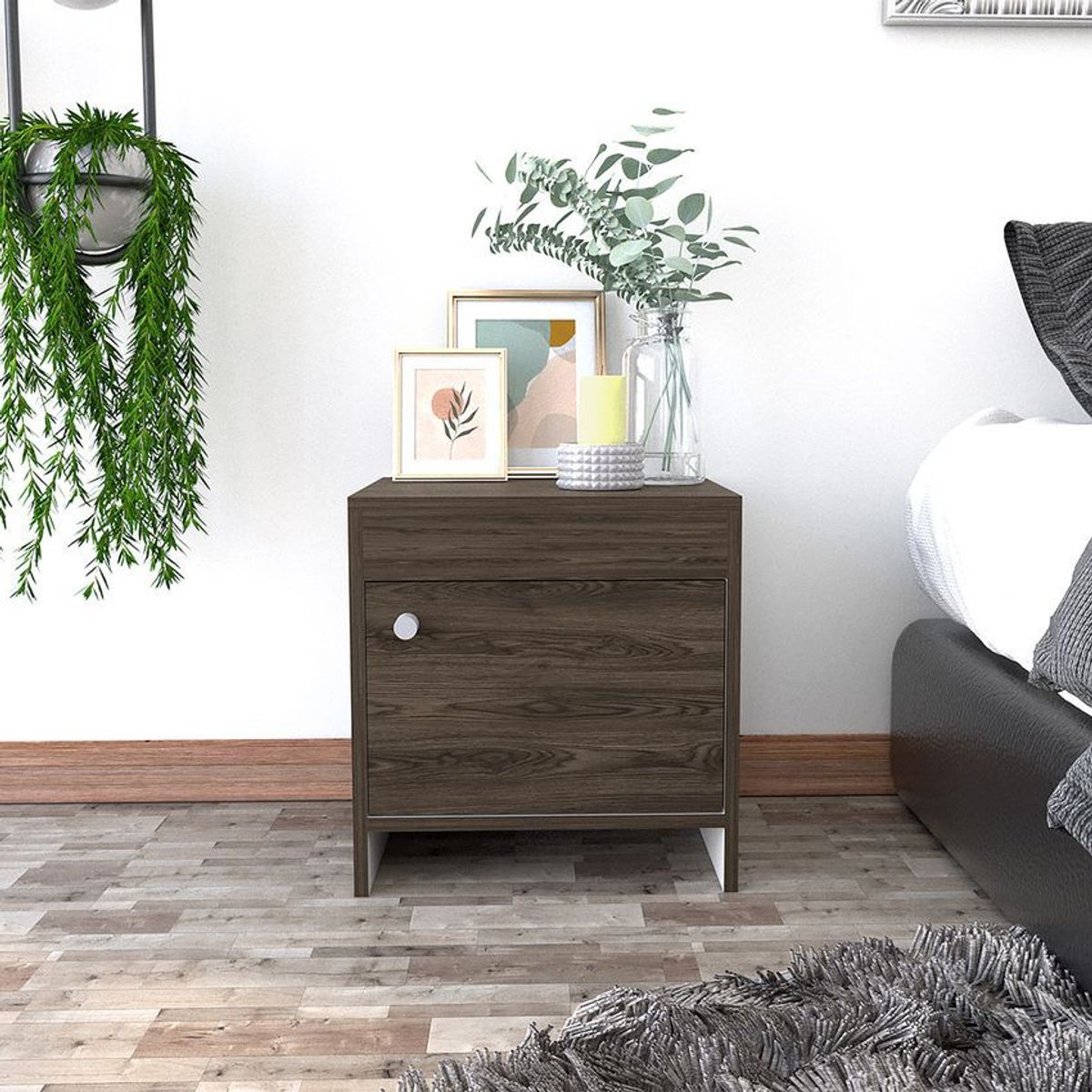 RTA MUEBLES - Mesa de noche colore coñac/blanco 4 rta muebles mcb 7775_.