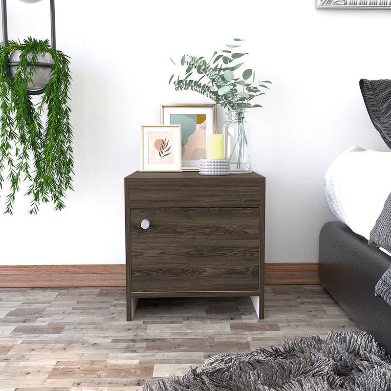 RTA MUEBLES - Mesa de noche colore coñac/blanco 4 rta muebles mcb 7775