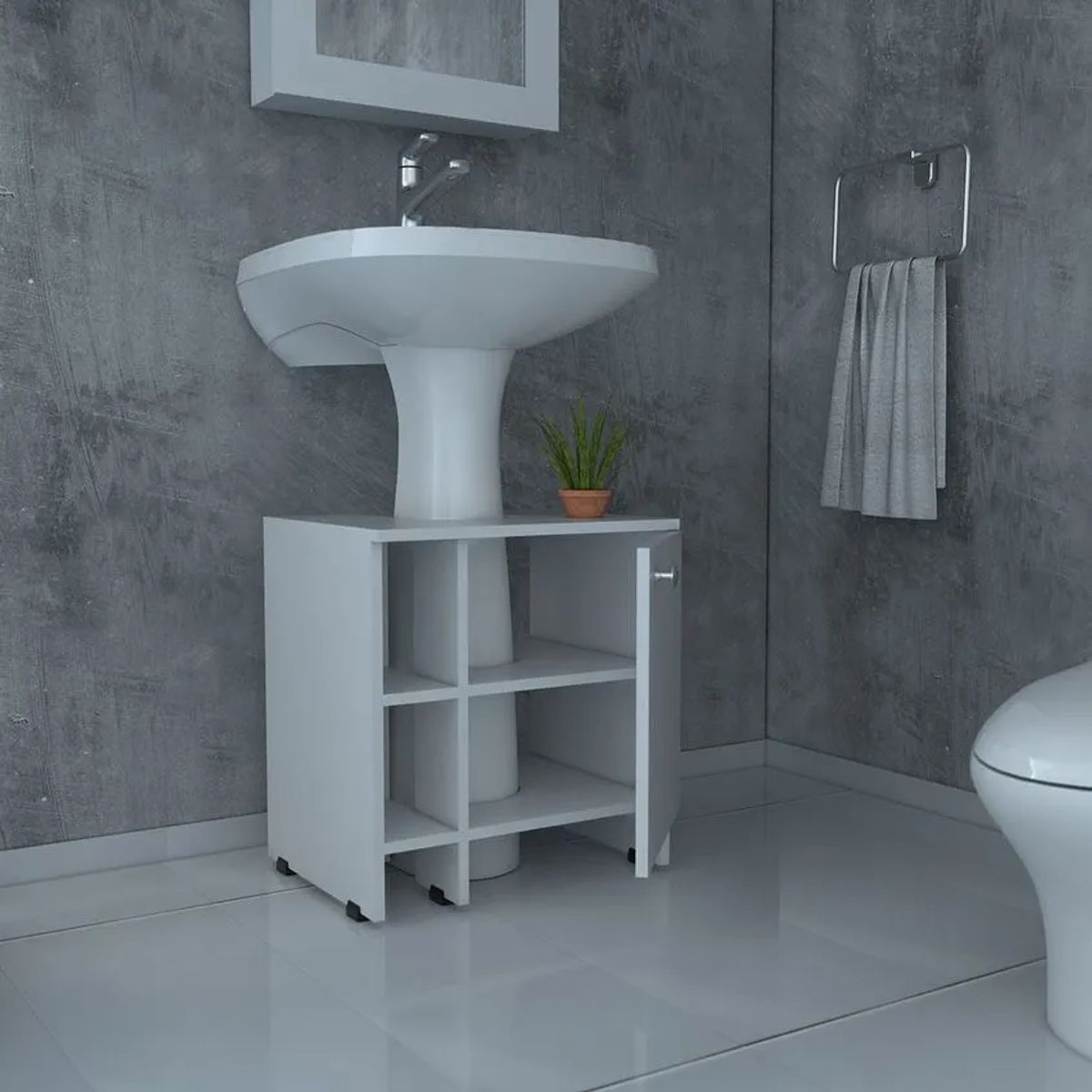 RTA MUEBLES - Mueble basic para lavamanos blanco mlb 1063 RTA - sin cama