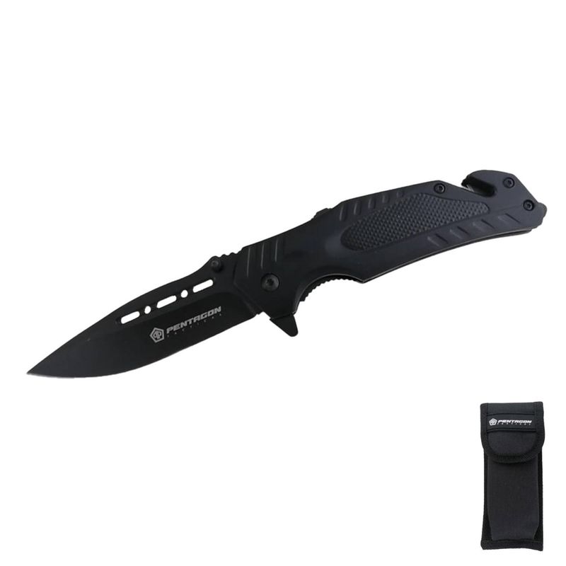 FITNICS - Cuchillo Navaja Tactica Caza Supervivencia Camping - Negro
