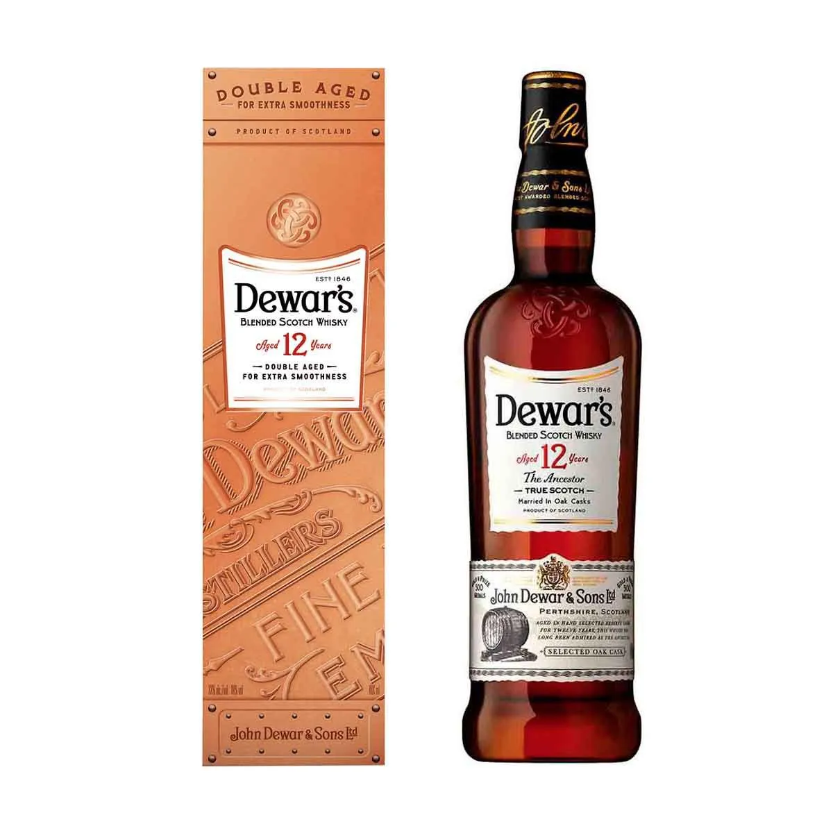 GENERICO - BLENDED SCOTH WHISKY DEWAR´S 12 AÑOS 750 ML