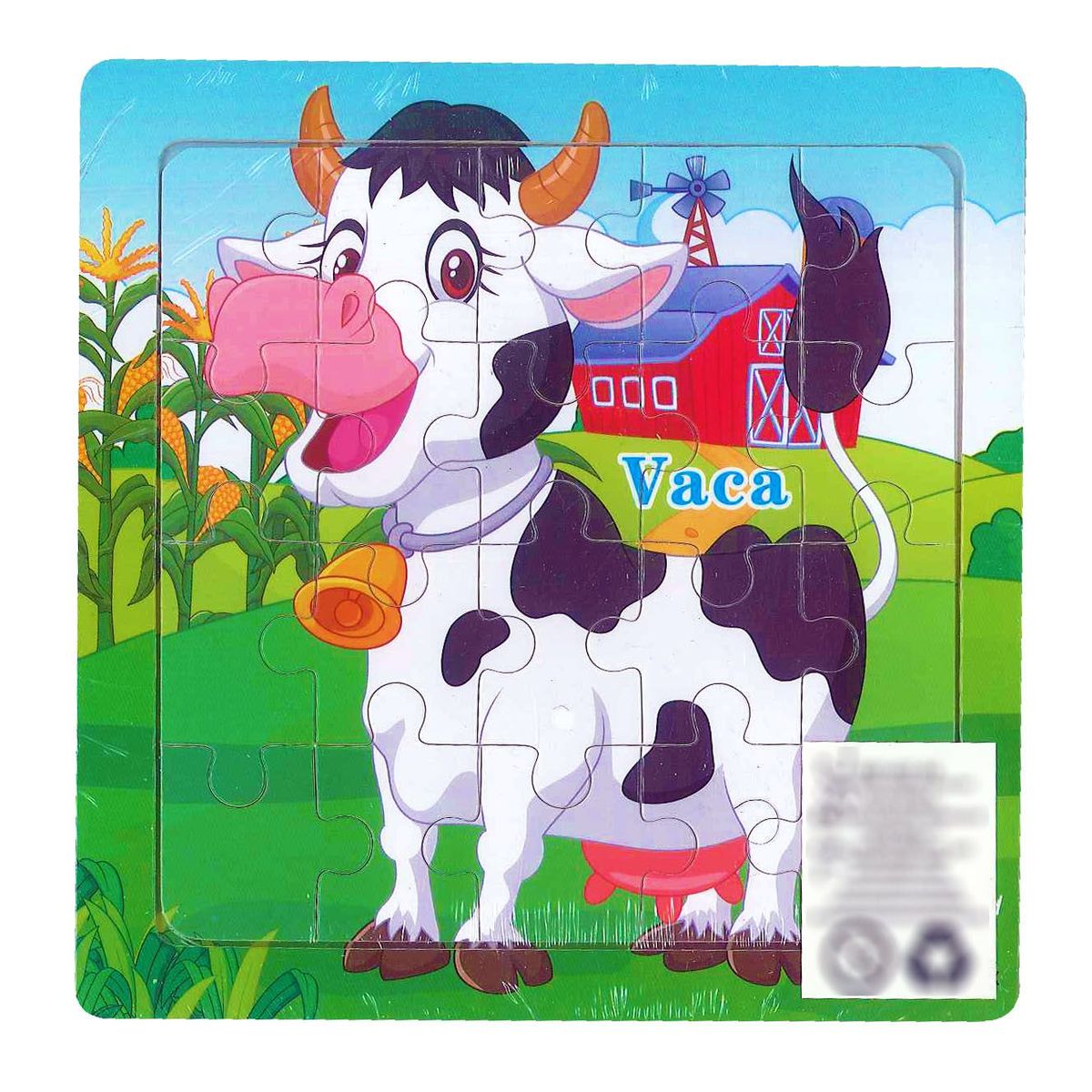 GENERICO - Super Rompecabezas Madera De Vaca X 20 Piezas Para Niños