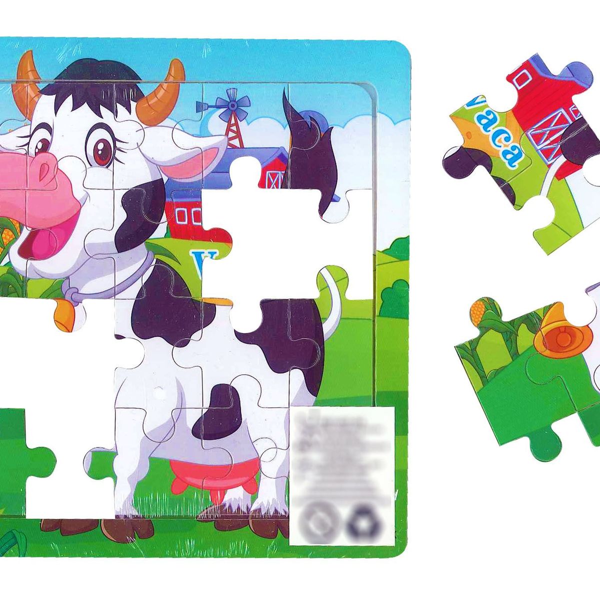 GENERICO - Super Rompecabezas Madera De Vaca X 20 Piezas Para Niños