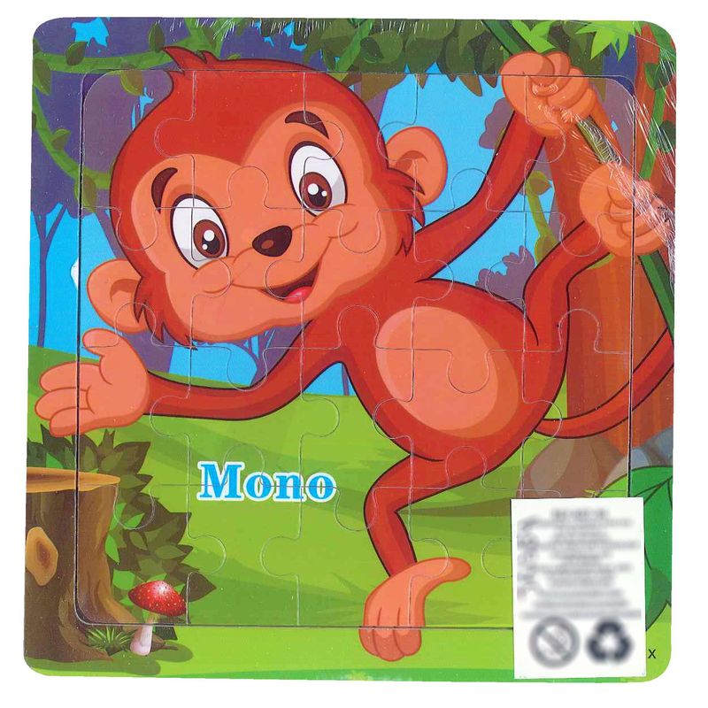 GENERICO - Super Rompecabezas Madera De Mono X 20 Piezas Para Niños