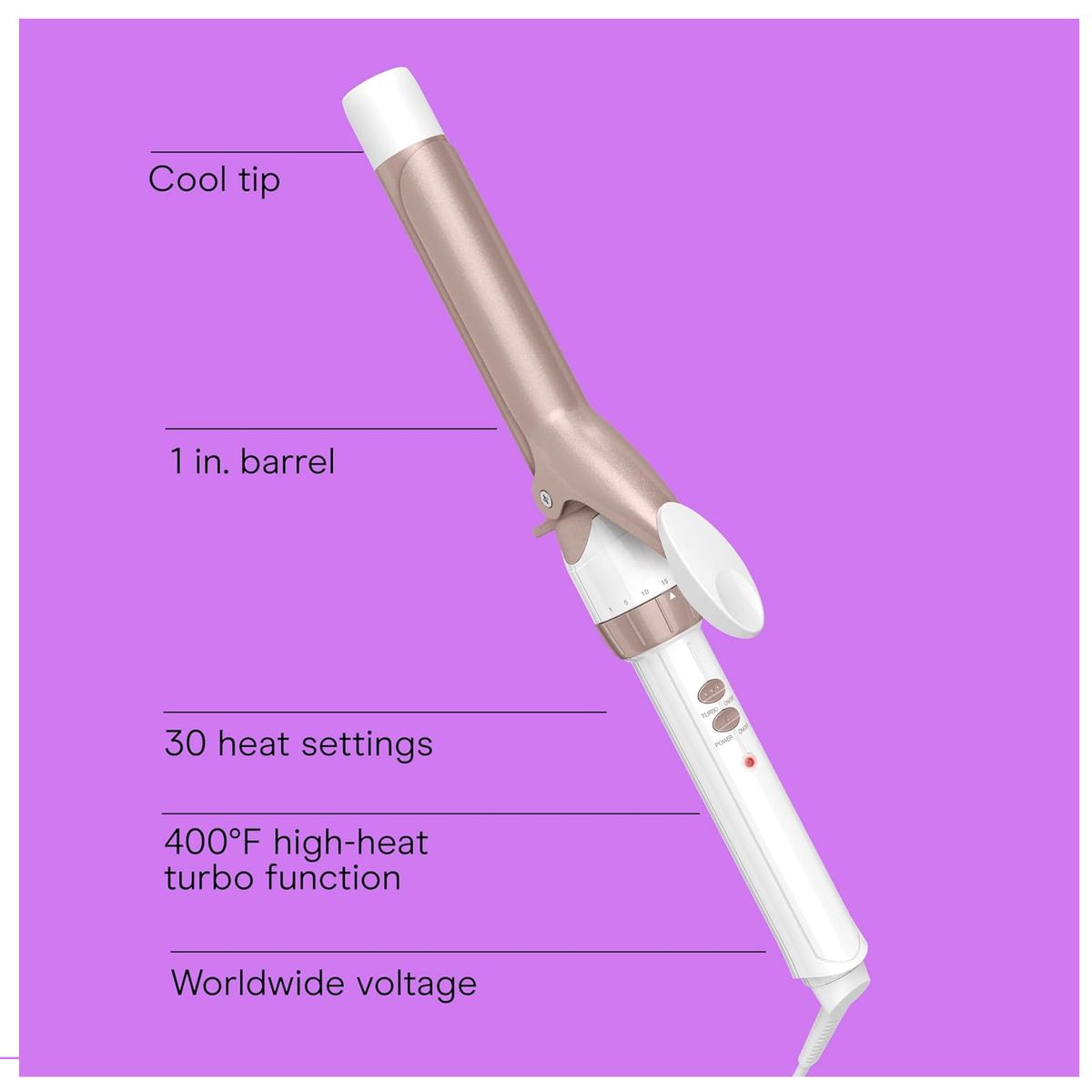 CONAIR - Pinza Rizador Encrespador De Pelo Profesional Conair Cerámica 1 pulg.