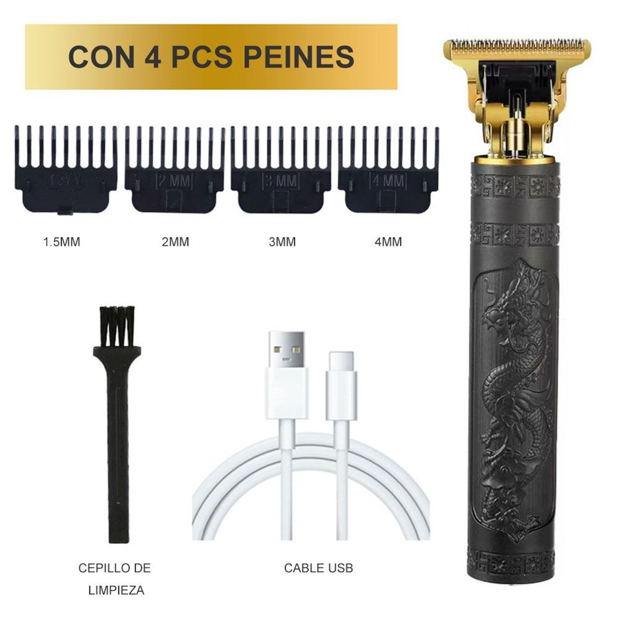 CARER SPARK - Kit Cortadora de cabello electrónico y recargable sin ruido