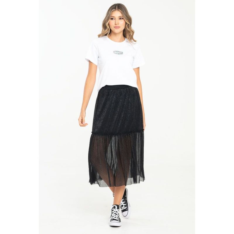 RAGGED - Falda galaxy Negro Ragged