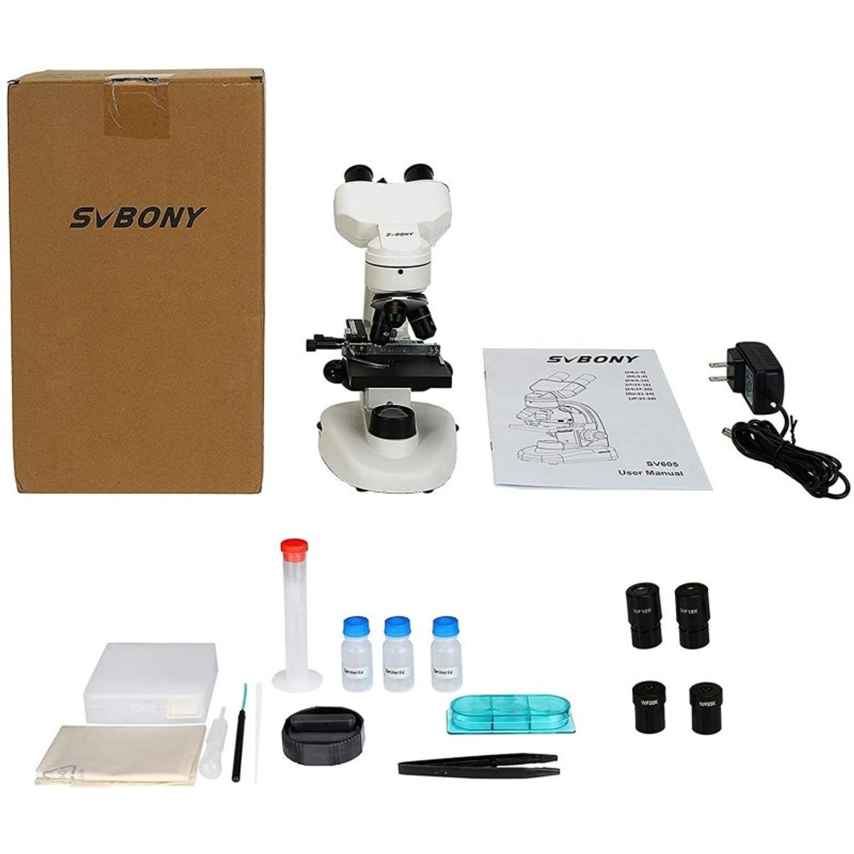 GENERICO - Microscopio Binocular Compuesto SvBony Sv605 80X-1600X