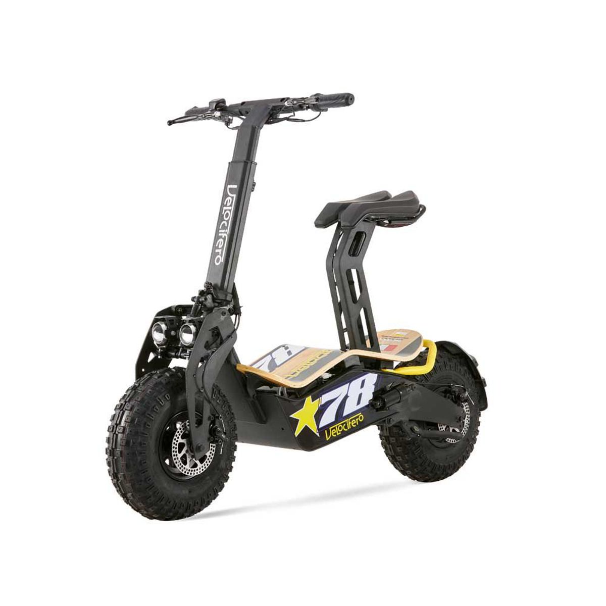 GENERICO - Patineta eléctrica Velociero 1600w Blanca Amarilla Auteco