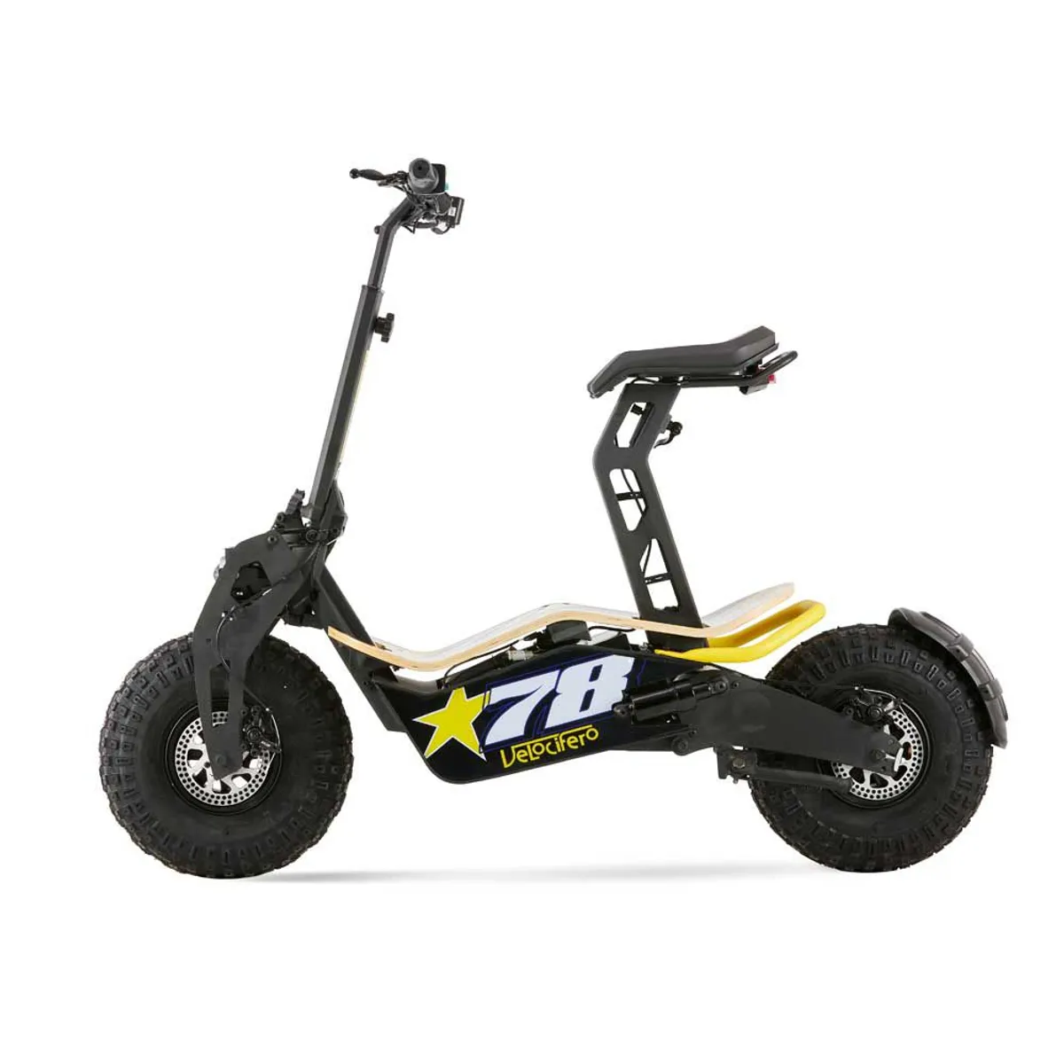 GENERICO - Patineta eléctrica Velociero 1600w Blanca Amarilla Auteco