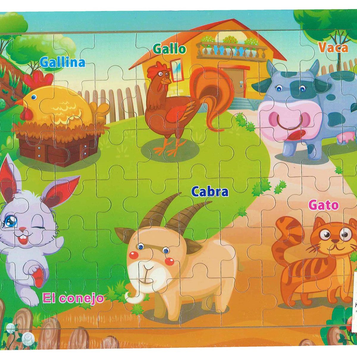 GENERICO - Super Rompecabezas Madera De Animales 60 Piezas Para Niños