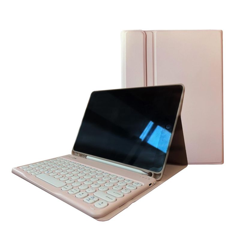 LINKON - Forro Smart Case Con Teclado Para Ipad Bluetooh Linkon - Rosa - 10.2"