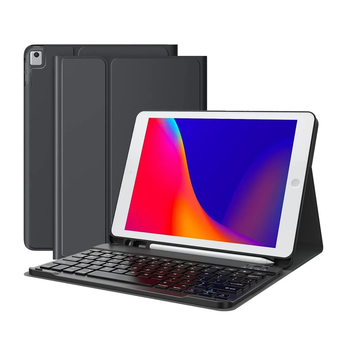 LINKON - Forro Estuche iPad Linkon Smart Case con Teclado Bluetooh - Negro - 10.2"
