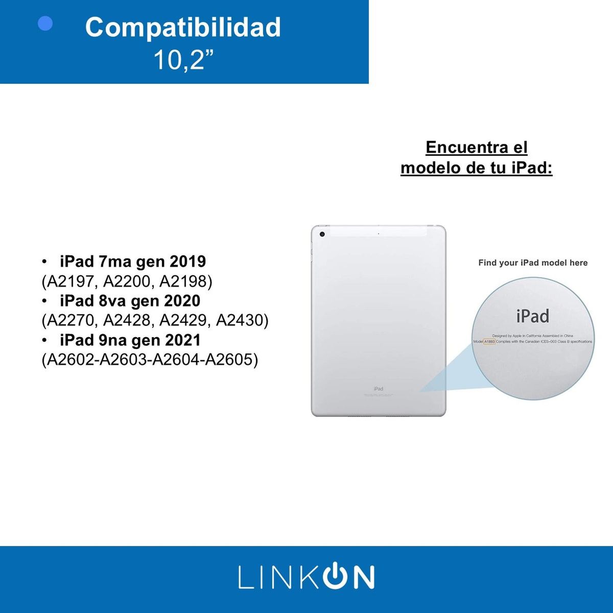 LINKON - Forro Estuche iPad Linkon Smart Case con Teclado Trackpad - Rosa - 10,2"