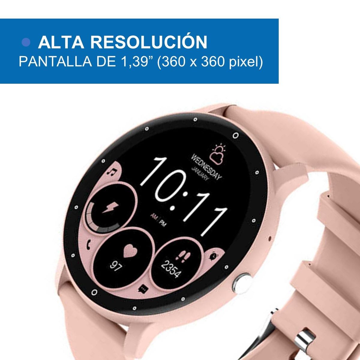 LINKON - Reloj Inteligente Tactil Smartwatch Linkon Android Ios - Rosa