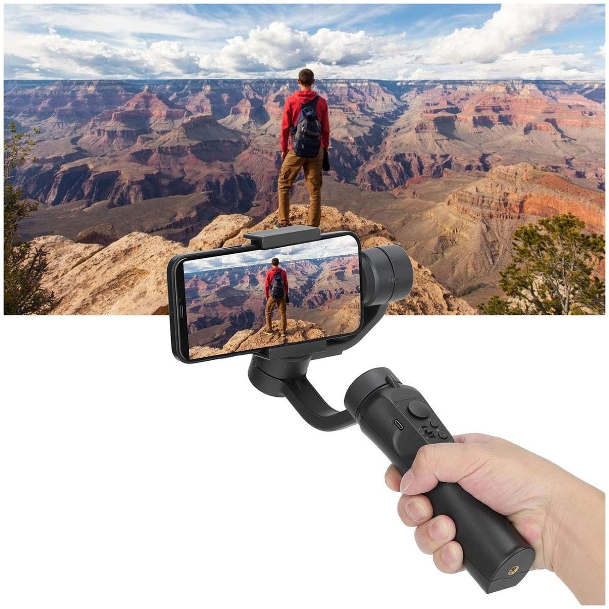 GIMBAL HEAD - Gimbal Estabilizador De Video 3 Ejes Para Gopro Y Celular